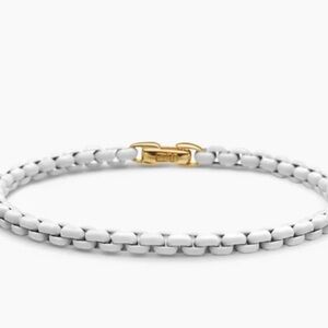 NEW DAVID YURMAN 14K & STAINLESS STEEL DY BEL AIRE COLOR BOX CHAIN BRACELET